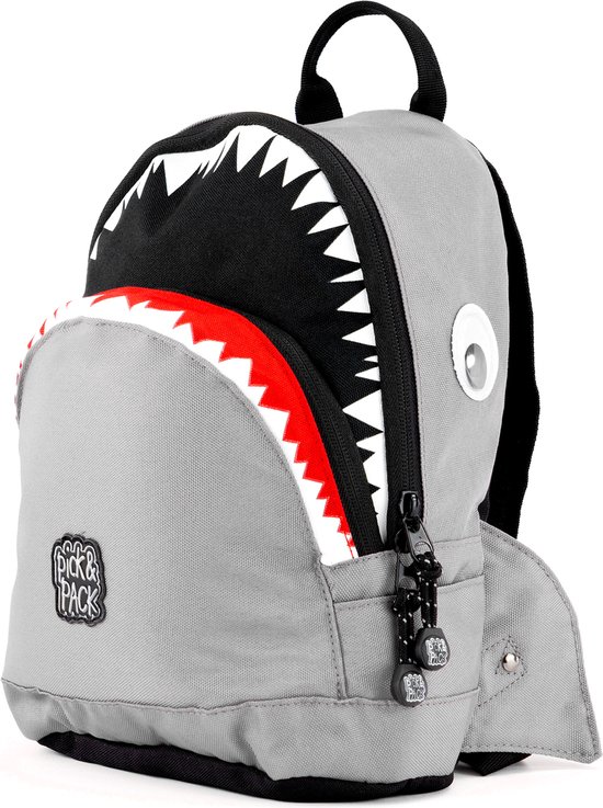 Pick & Pack Pick&Pack Rugzak Shark Shape Backpack Grey GRAU S