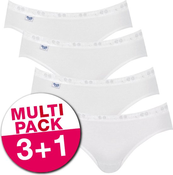 Sloggi Dames Basic+ Mini 4-pack White | Wit | Maat: 42