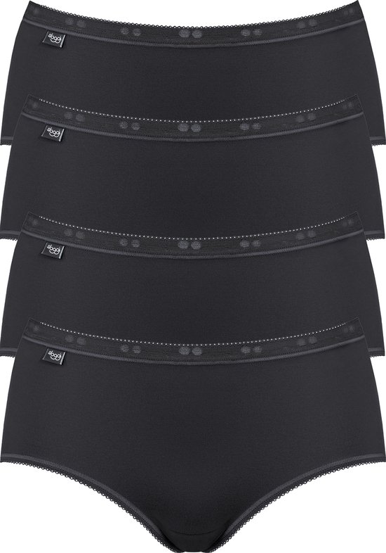 Sloggi Slip Basic Midi Dames 3+1 gratis Zwart maat 44
