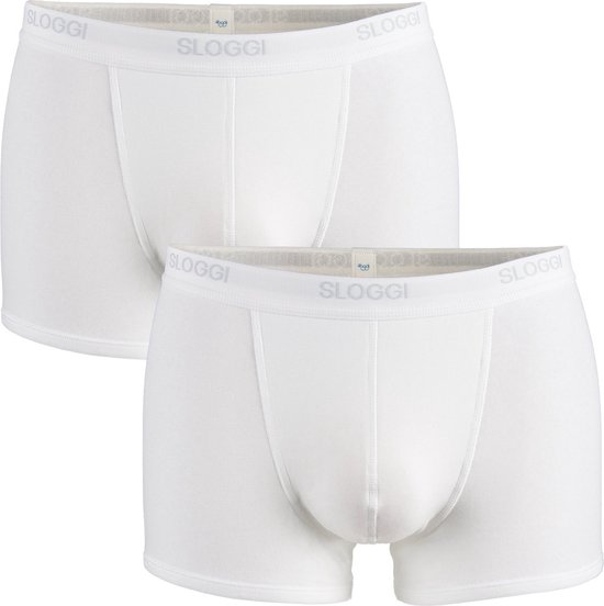 Sloggi Heren Basic Short 2-pack White | Wit | Maat: 6