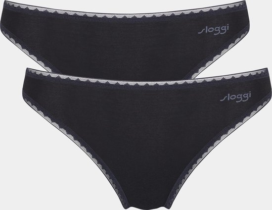 Sloggi dames Basic Tai GO organische slip 2-pack  - S  - Zwart