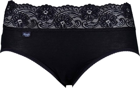 sloggi Romance Dames Midi slip met kant - Zwart