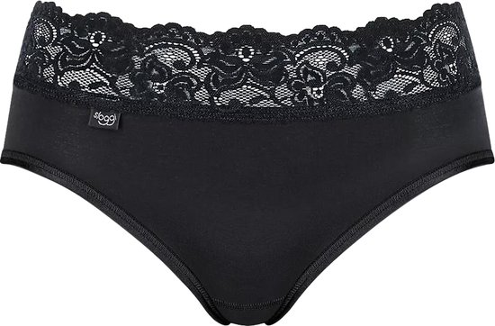 sloggi Romance Dames Midi slip met kant - Zwart