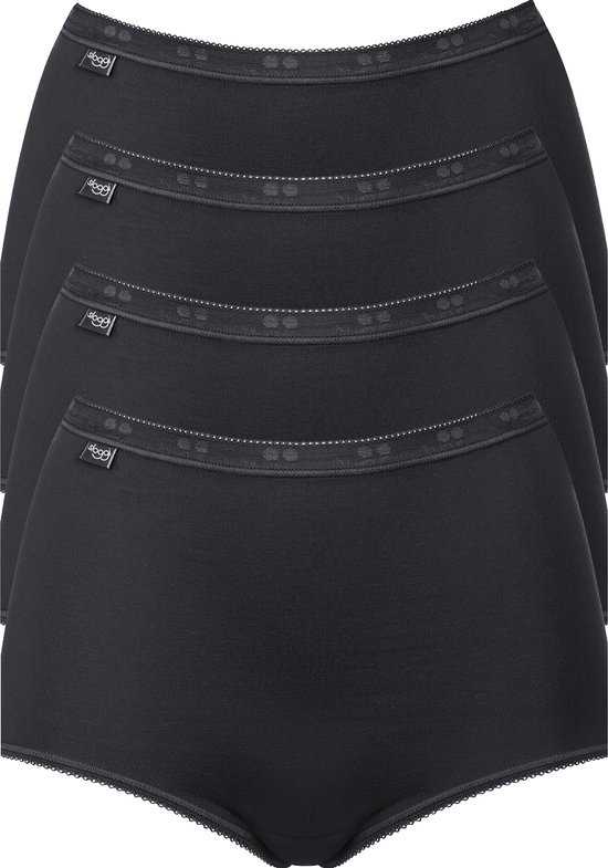 Sloggi Dames Basic+ Maxi 4-Pack Black ZWART 48
