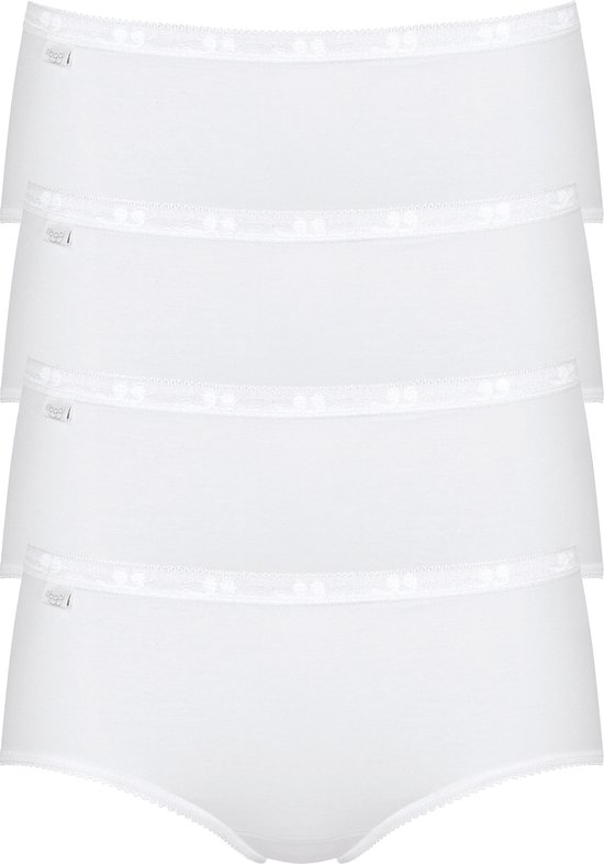 Sloggi Slip Basic Midi Dames 3+1 gratis Wit maat 38