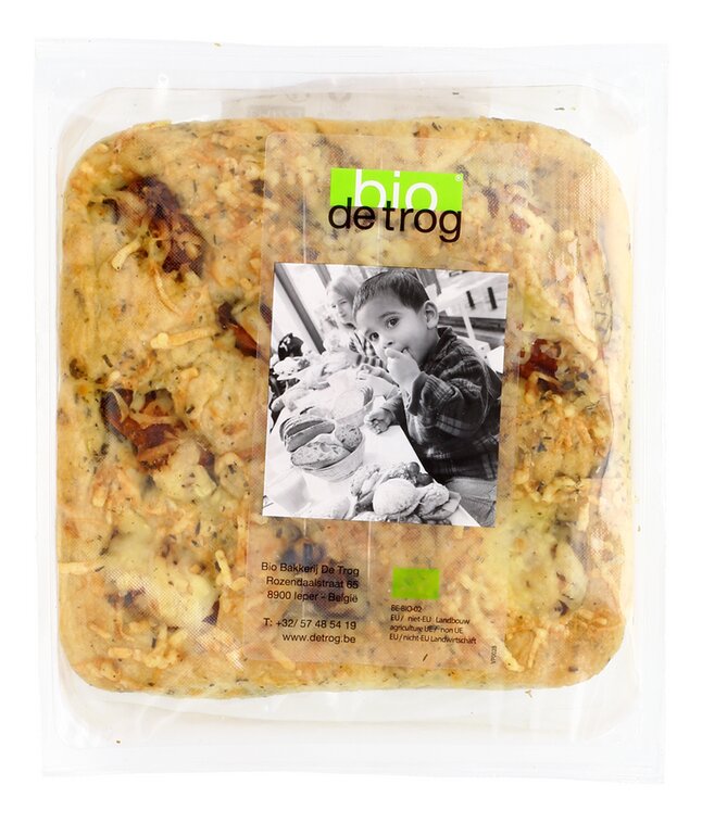 de trog focaccia tomaat&kaas bio 340g