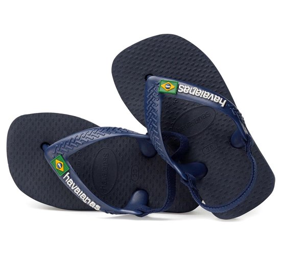 Teenslippers voor baby Brasil Logo II HAVAIANAS blauw