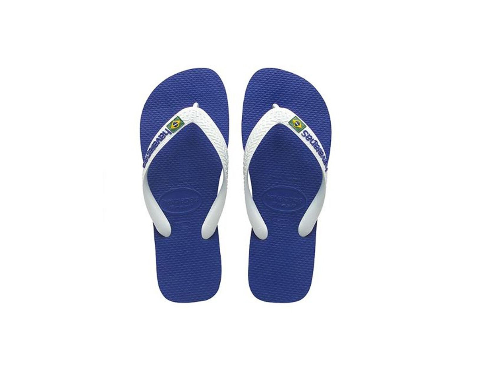 Teenslippers voor kinderen Brasil logo HAVAÏANAS marineblauw/wit
