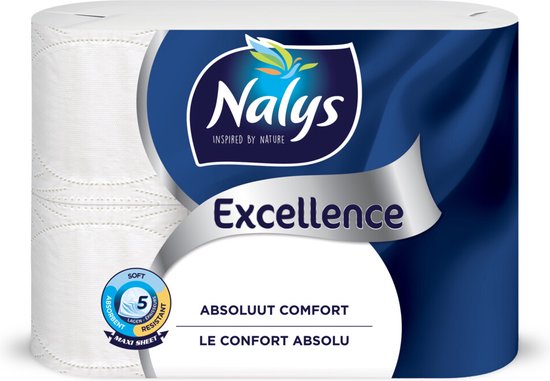 Nalys Excellence Maxi-Vel Toiletpapier In Papieren Verpakking 5-Laags 6 stuks