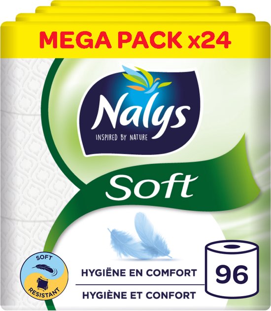 Nalys Soft Toiletpapier - 96 rollen - Wit wc papier (2-laags) - Voordeelverpakking