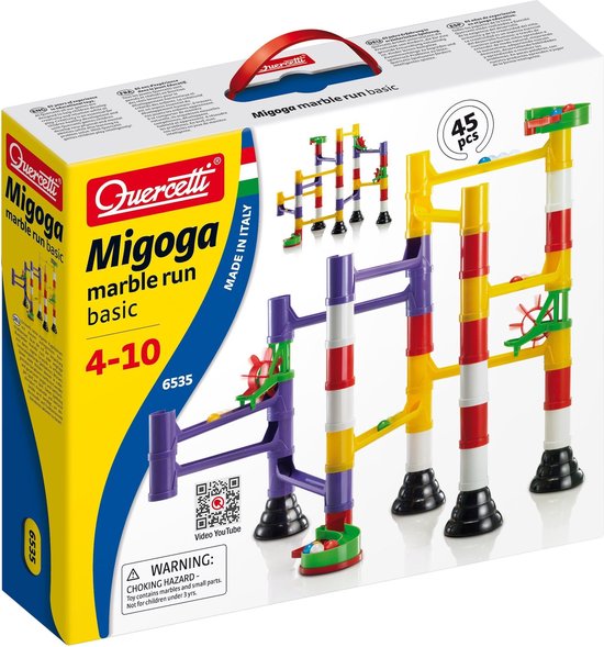 Quercetti Knikkerbaan Migoga Basic - 45-delige set voor kinderen vanaf 4 jaar