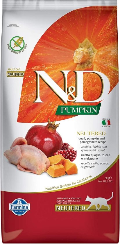 N&D Farmina Pumpkin Adult voor gecastreerde katten 5 kg