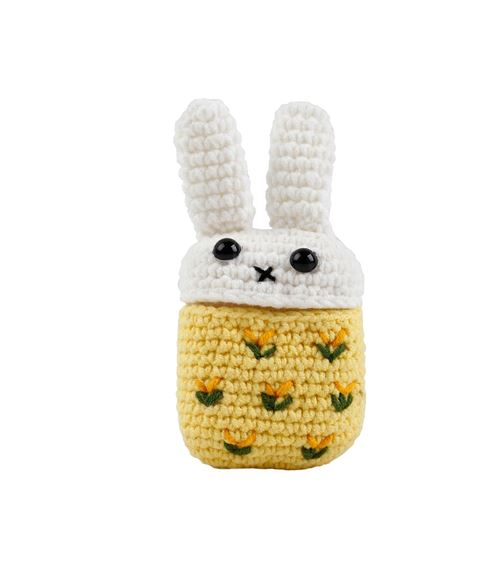 Hoesje voor Airpods 1 en 2 Funny airpods met haakje in de vorm van een konijn