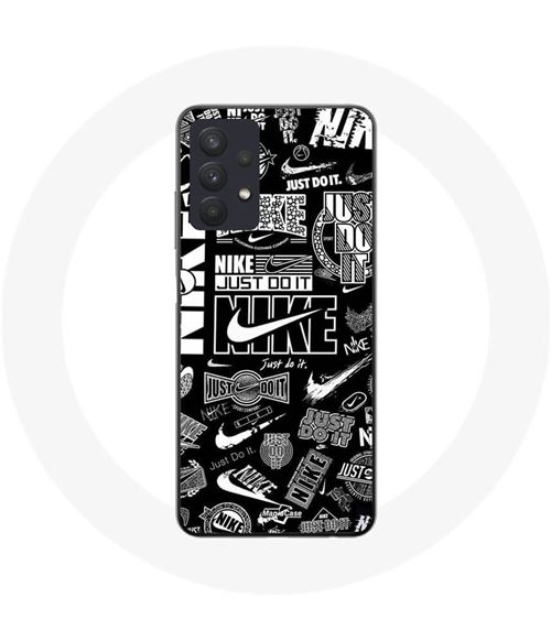 Hoesje Samsung Galaxy A32 4G Nike air logo Download Nike Graffiti Zwart Wit