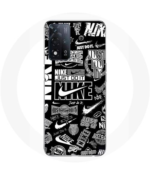 Hoesje maniacase voor Oppo A93 5G Nike air logo Download Nike Graffiti Zwart Wit