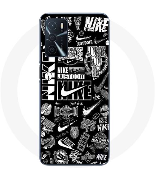 Hoesje Oppo A16S Nike air logo Download Nike Graffiti Zwart Wit