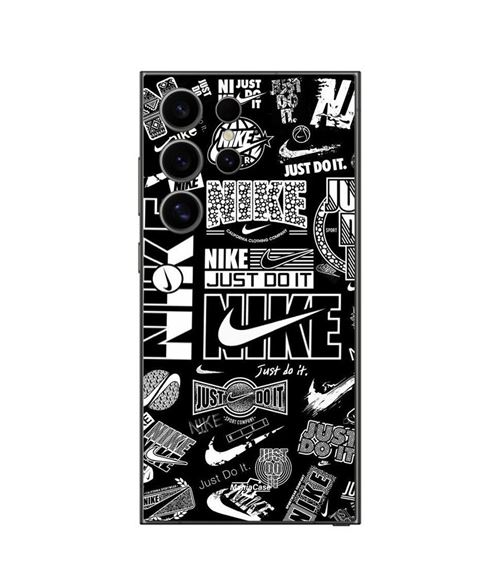 Samsung Galaxy S24 Ultra hoesje Nike air logo Download Nike Graffiti Zwart Wit Maniacase