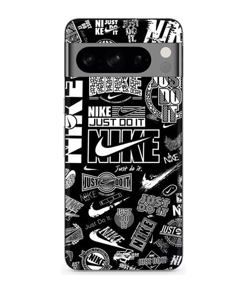 Google Pixel 8 Pro Hoesje Nike air logo Download Nike Graffiti Zwart Wit Maniacase