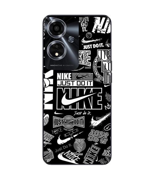 Etui Oppo A59 5G Nike air logo Download Nike Graffiti Zwart Wit Maniacase