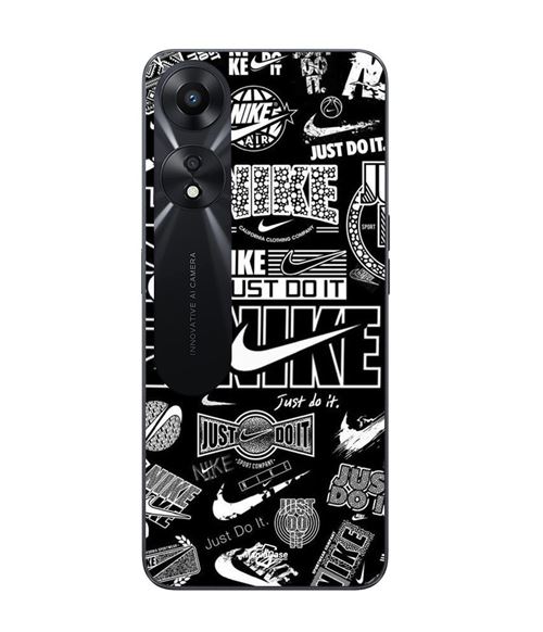 Etui Oppo A78 5G Nike air logo Download Nike Graffiti Zwart Wit Maniacase