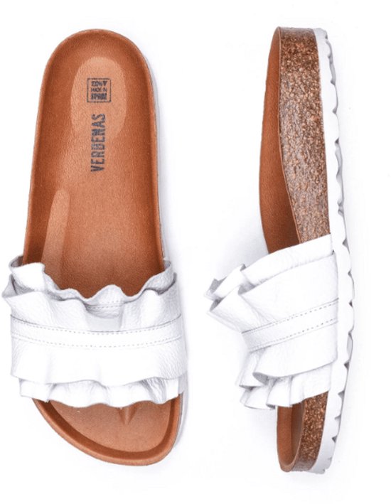 Verbenas Slipper Rocio Serraje Volante Blanco WIT 41