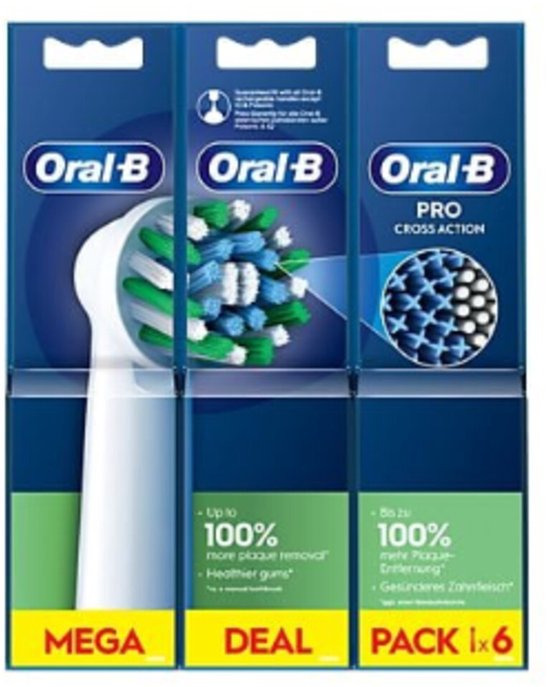 Oral-B Pro Cross Action Opzetborstels - 6 Stuks