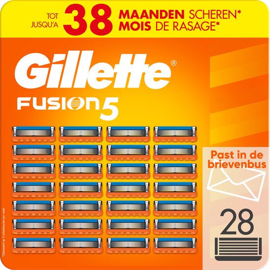 Gillette Fusion5 Scheermesjes voor Mannen - 28 stuks - Kartonnen Brievenbusverpakking