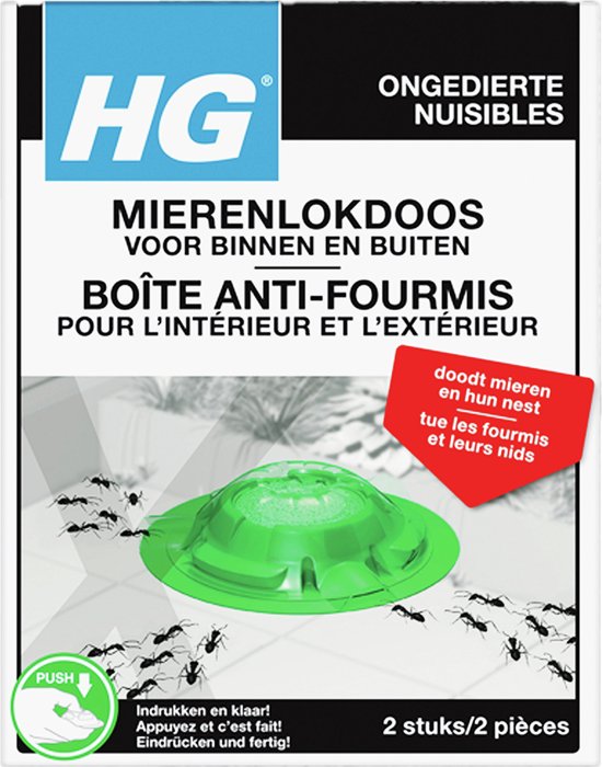 HG X - Ongedierte - Mierenlokdoos Voor Binnen & Buiten - Bestrijdt Tot In Het Nest - 2 Doosjes - 1 stuk