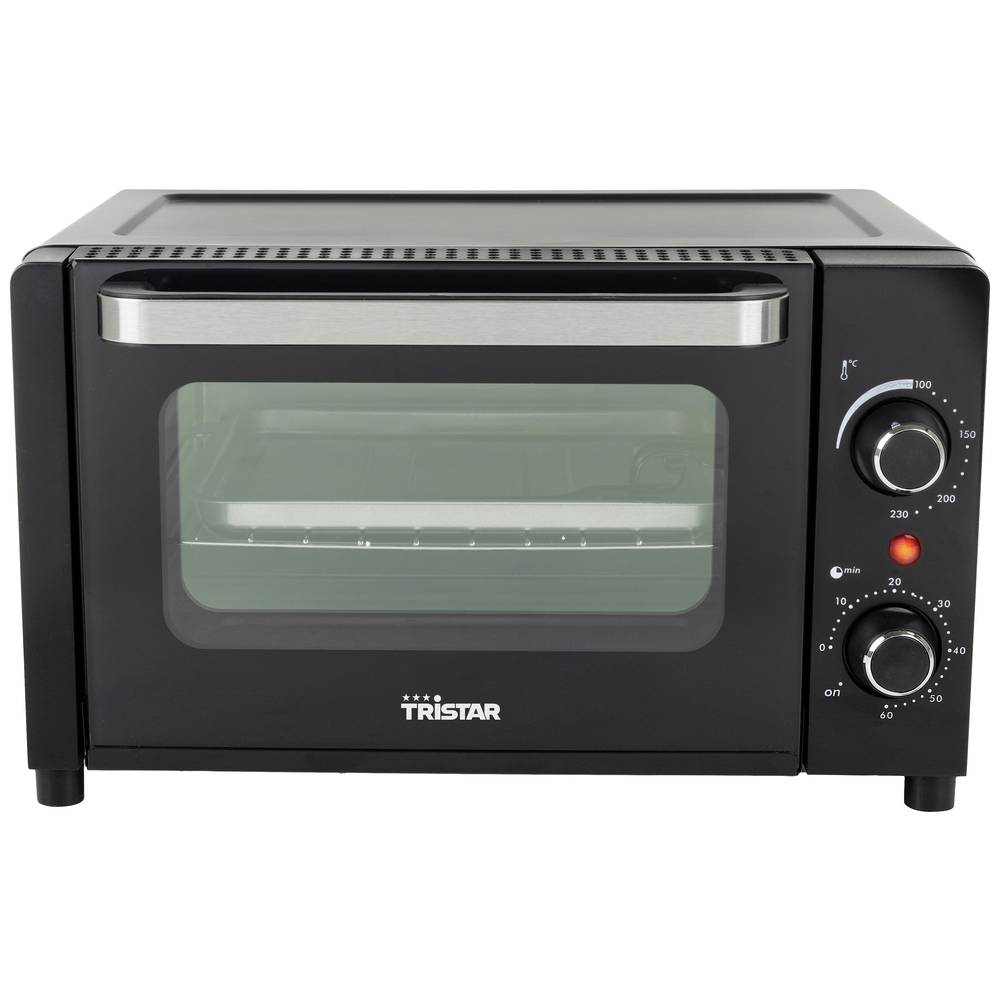 Tristar Camping Oven OV-3615 - Oven 10 Liter - 800 watt - Vrijstaande kleine oven met accessoires - Regelbare thermostaat: 100⁰ tot 230⁰ - Geschikt voor camping - Inclusief bakplaat, grillrooster en handvat - Zwart
