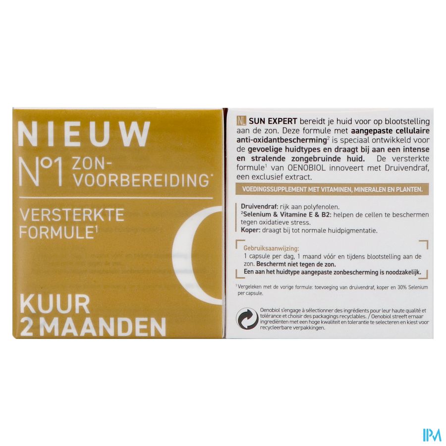 Oenobiol Sun Expert Zonvoorbereiding - Gevoelige Huid - 2x30 Capsules