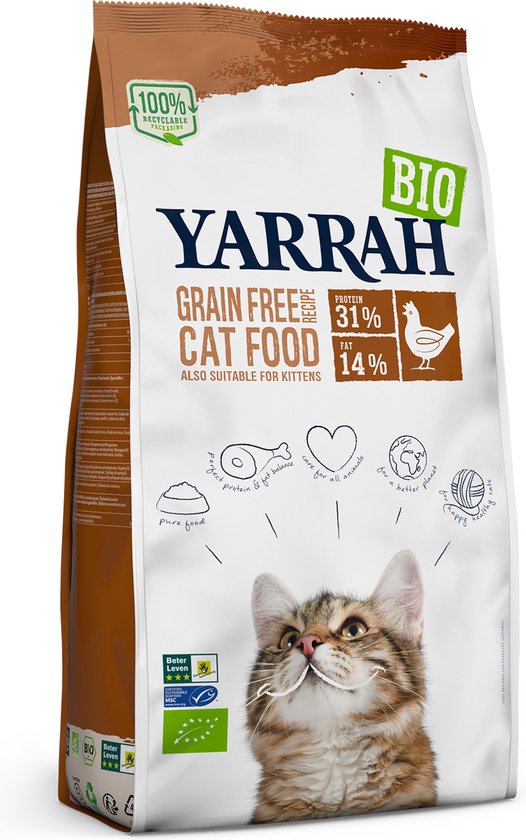 10kg Yarrah Bio sans blé poulet