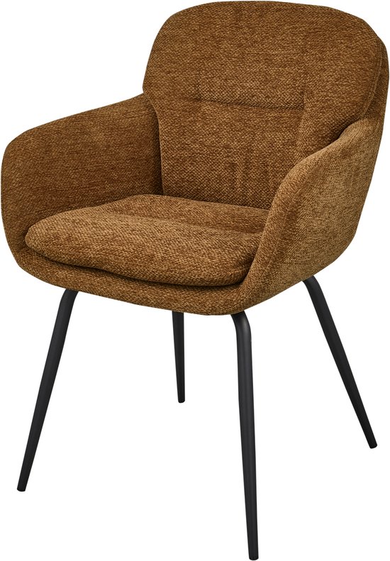 WOOOD Runa Eetkamerstoel Chenille - Bruin