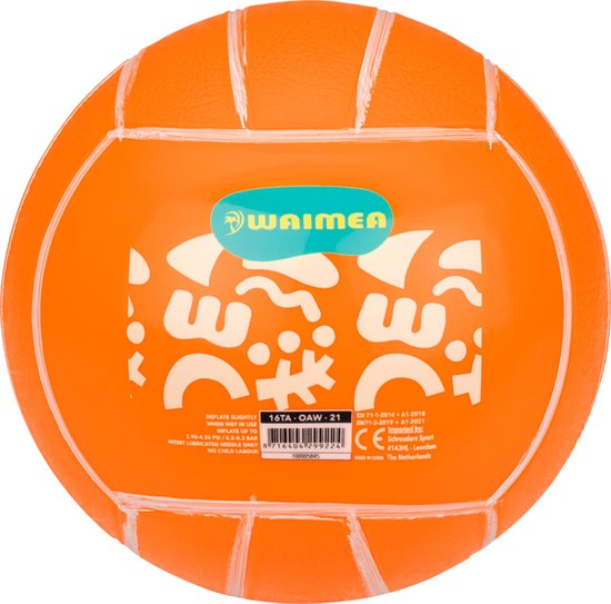 Strandbal Pvc Fluo Oranje | Fluo/oranje | Maat: 21cm