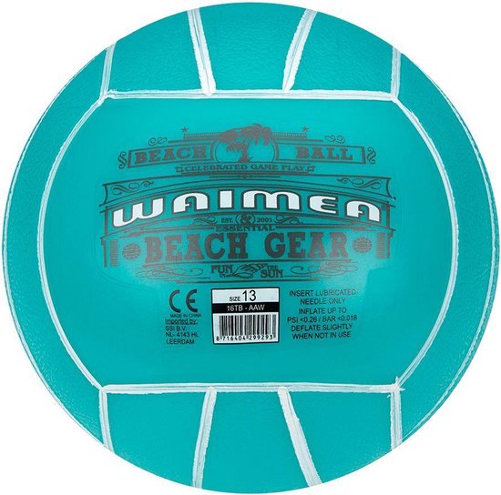 waimea Strandbal pvc 13cm Aqua Aqua/Wit 13cm