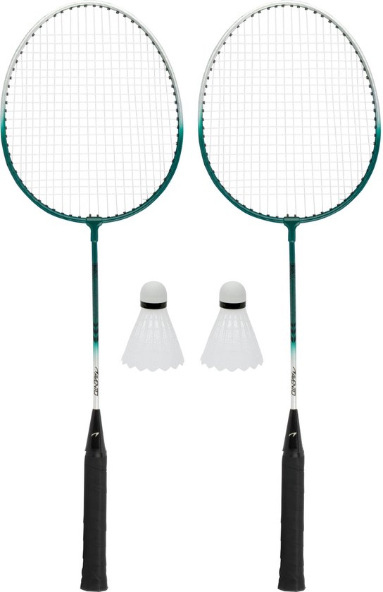 Avento - Power Speed Badminton Set - Staal - Zilver/Groen - Set van 2