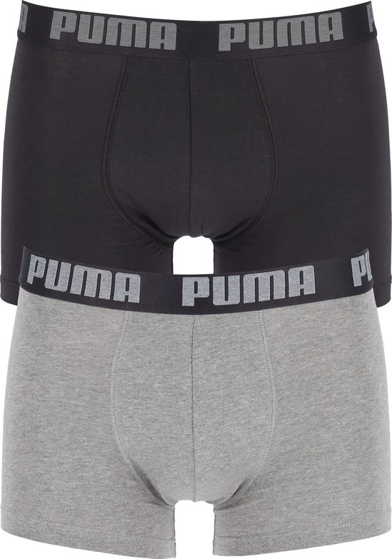 Puma Heren Boxershort Dark Grey/Black 2-Pack ZWART M
