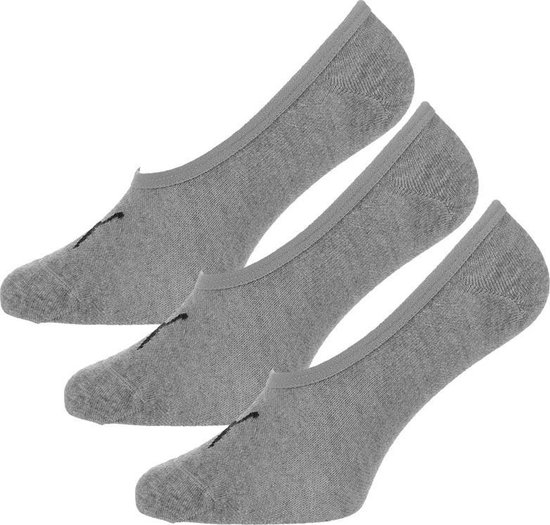 3 paar footies sokken - Invisible - Lage katoenen Sneaker sokken - Invisible - 42 - Grijs