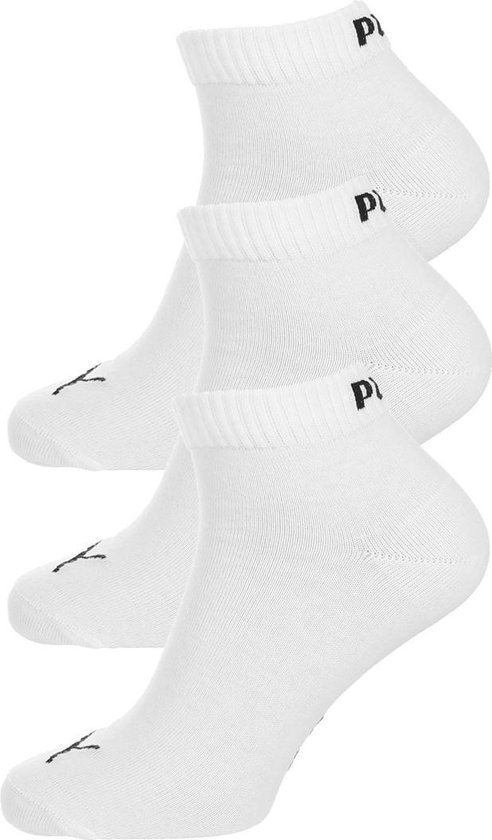 Puma - Unisex Quarter Plain Enkelsokken - 3 Pack - Maat 35-38