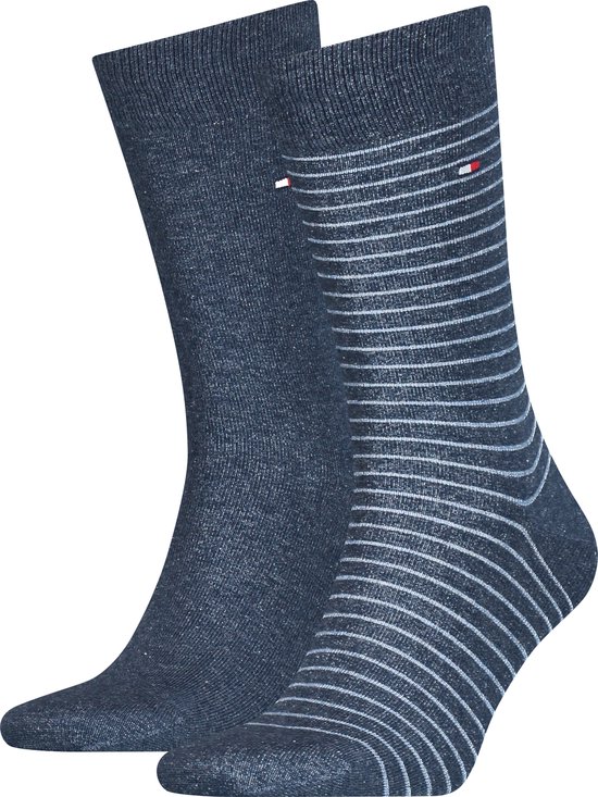 Tommy Hilfiger Men Small Stripe Sock 2p | Blauw | Maat: 43/46