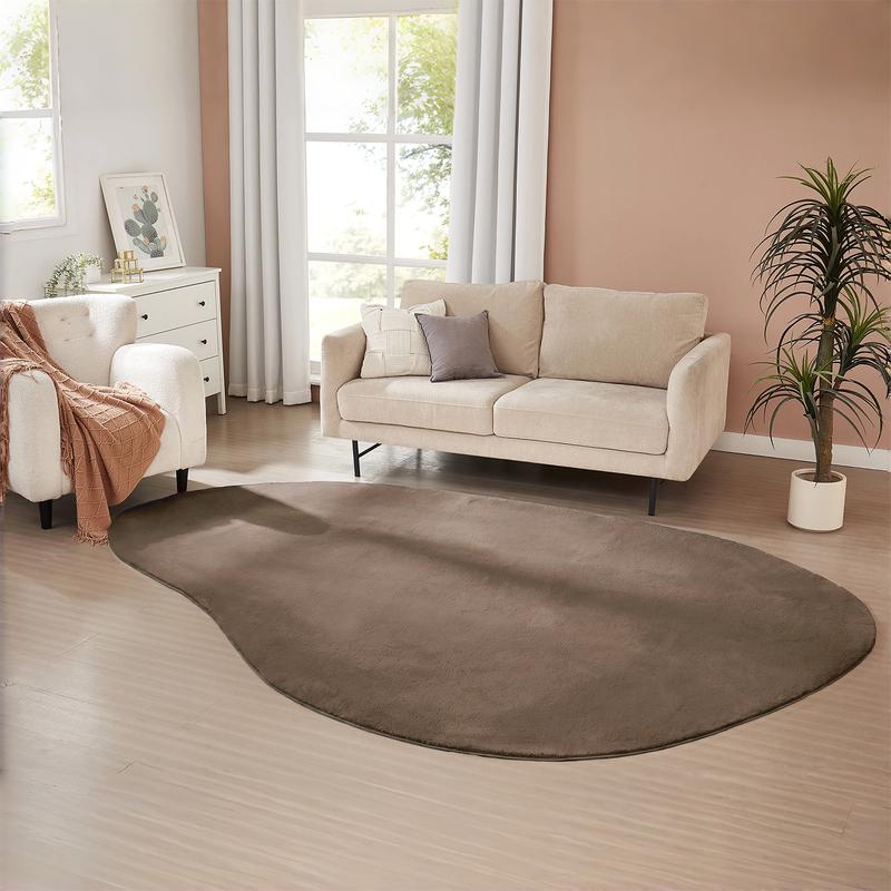 Organisch vloerkleed Faux Fur - donkerbruin