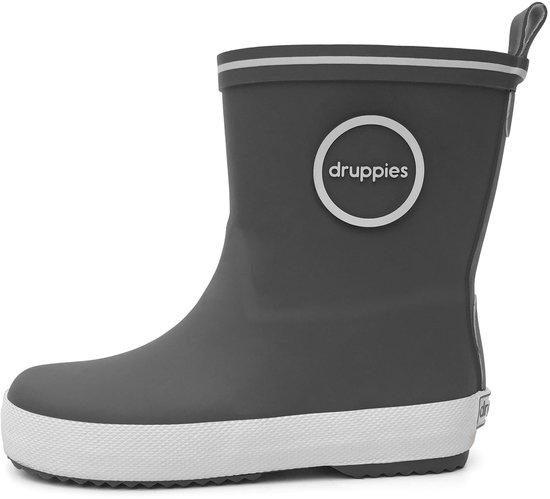 Druppies Regenlaarzen Kinderen - Grijze Rubber Laarzen - Meisjes - Jongens - Fashion - Maat 35