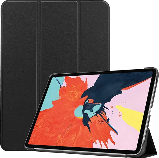 Tablet hoes geschikt voor Apple iPad Air 11 (2025) / Apple iPad Air 11 (2024) / iPad Air 10.9 (2022) tri-fold - Case met Auto Wake/Sleep functie - Zwart
