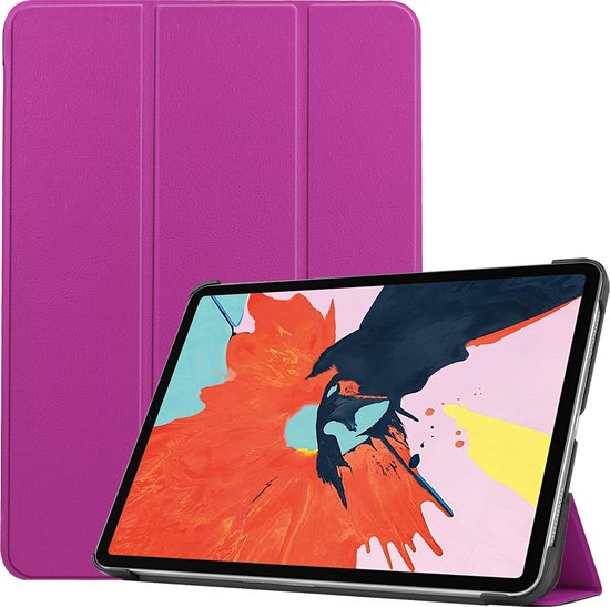 Tablet hoes geschikt voor Apple iPad Air 11 (2025) / Apple iPad Air 11 (2024) / iPad Air 10.9 (2022) tri-fold - Case met Auto Wake/Sleep functie - Paars