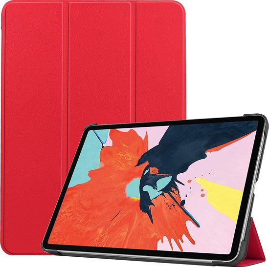 Tablet hoes geschikt voor Apple iPad Air 11 (2025) / Apple iPad Air 11 (2024) / iPad Air 10.9 (2022) tri-fold - Case met Auto Wake/Sleep functie - Rood
