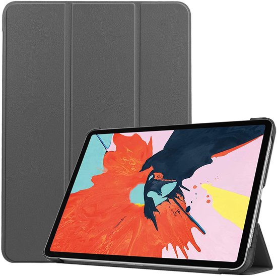 Tablet hoes geschikt voor Apple iPad Air 11 (2025) / Apple iPad Air 11 (2024) / iPad Air 10.9 (2022) tri-fold - Case met Auto Wake/Sleep functie - Grijs