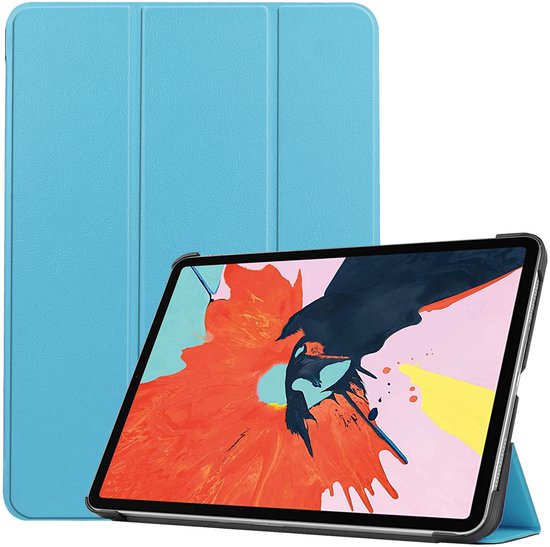 Tablet hoes geschikt voor Apple iPad Air 11 (2025) / Apple iPad Air 11 (2024) / iPad Air 10.9 (2022) tri-fold - Case met Auto Wake/Sleep functie - Licht Blauw