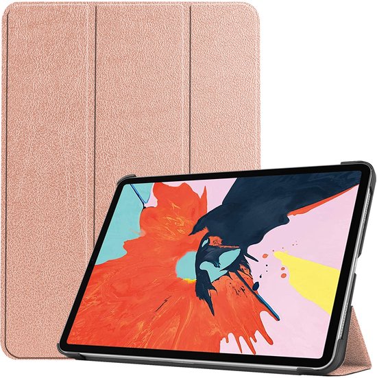 Tablet hoes geschikt voor Apple iPad Air 11 (2025) / Apple iPad Air 11 (2024) / iPad Air 10.9 (2022) tri-fold - Case met Auto Wake/Sleep functie - Rosé Goud