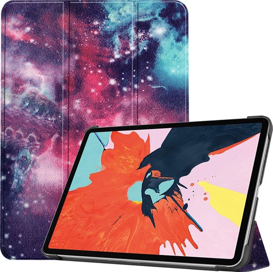 Tablet hoes geschikt voor Apple iPad Air 11 (2025) / Apple iPad Air 11 (2024) / iPad Air 10.9 (2022) tri-fold - Case met Auto Wake/Sleep functie - Galaxy