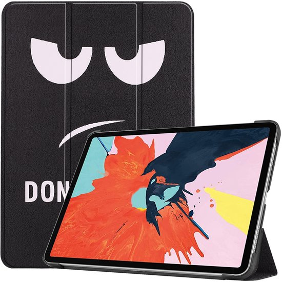 Tablet hoes geschikt voor Apple iPad Air 11 (2025) / Apple iPad Air 11 (2024) / iPad Air 10.9 (2022) tri-fold - Case met Auto Wake/Sleep functie - Dont Touch Me