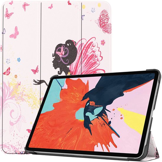 Tablet hoes geschikt voor Apple iPad Air 11 (2025) / Apple iPad Air 11 (2024) / iPad Air 10.9 (2022) tri-fold - Case met Auto Wake/Sleep functie - Flower Fairy